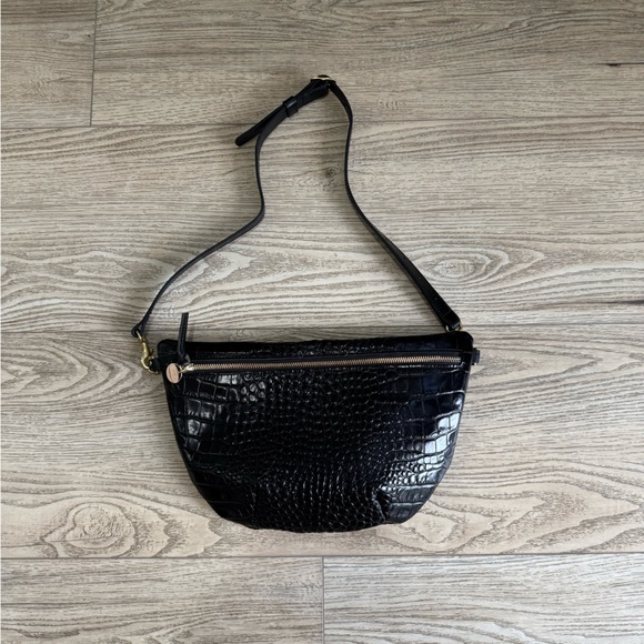 NWOT Clare V Black Croco Grande Fanny - Picture 1 of 4